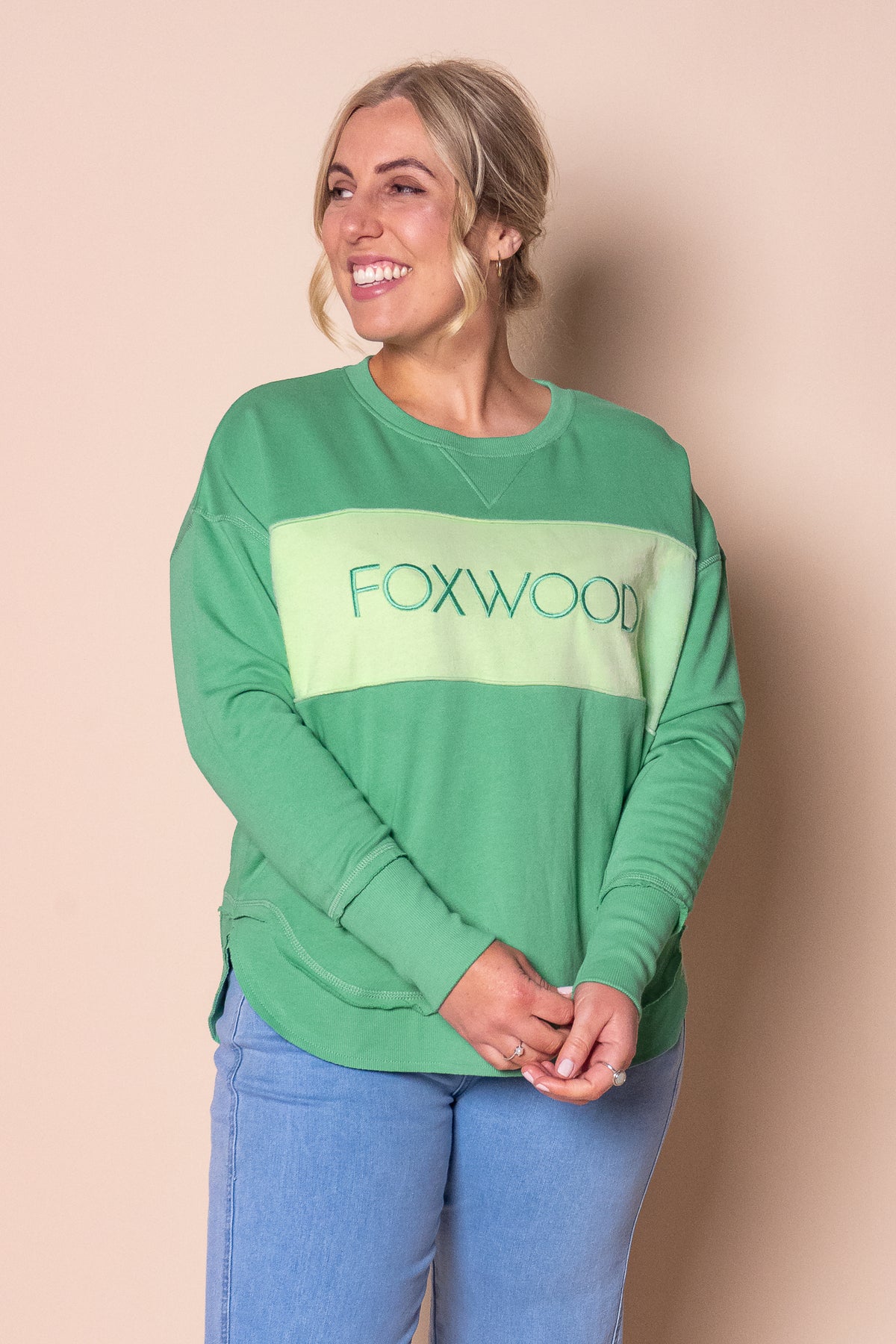 Simplified Tonal Crew in Green - Foxwood