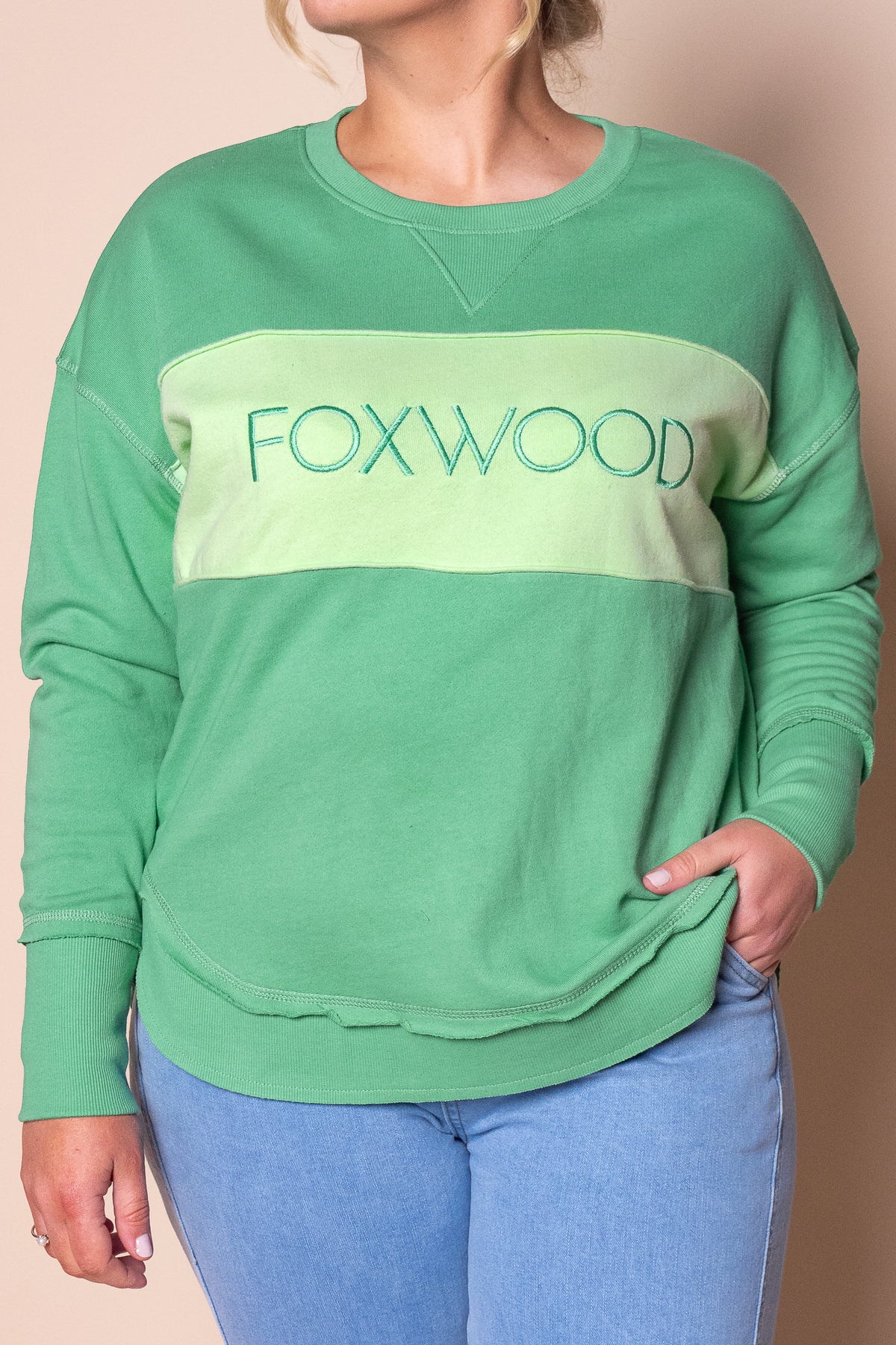 Simplified Tonal Crew in Green - Foxwood