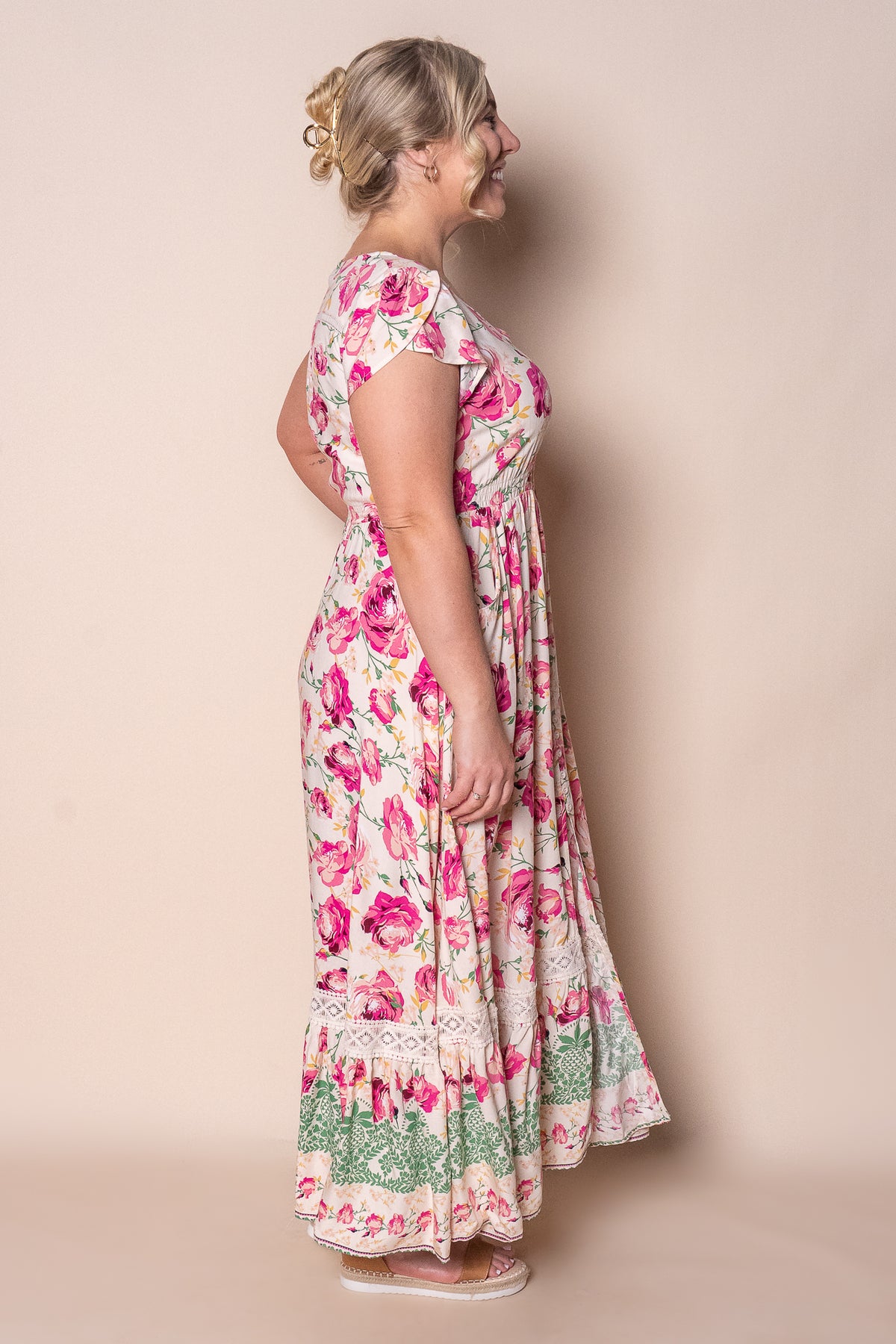 Danielle Maxi Dress in Soft Peach