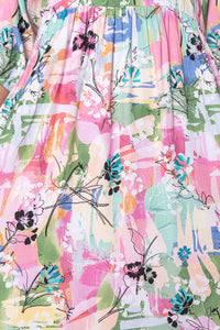 Linda Midi Dress in Pink Multi