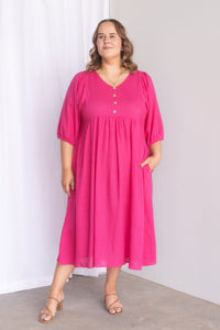 Emery Dress in Fuchsia