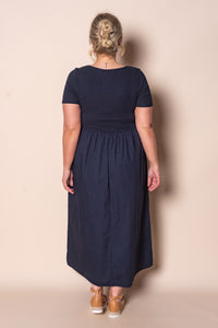 Ella Midi Dress in Navy - Foxwood
