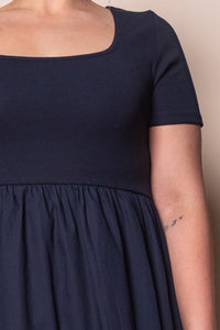 Ella Midi Dress in Navy - Foxwood