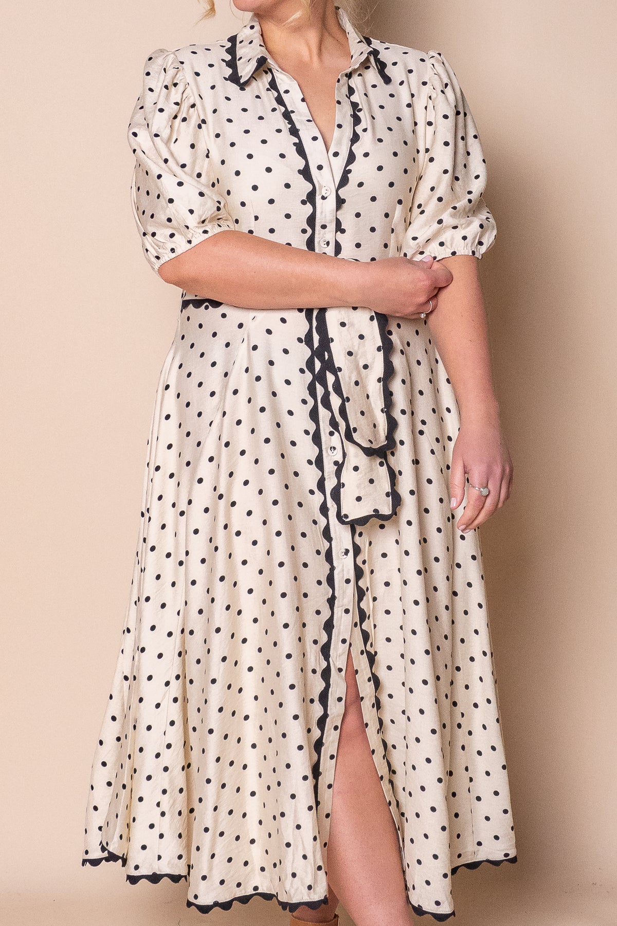 Jagger Midi Dress in Vintage Cream