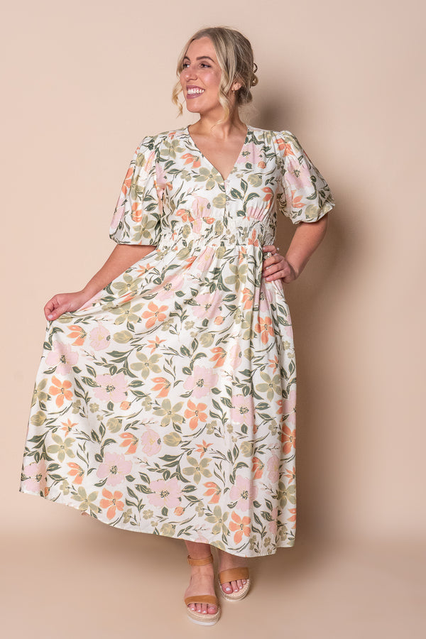 Solana Midi Dress in Ivory