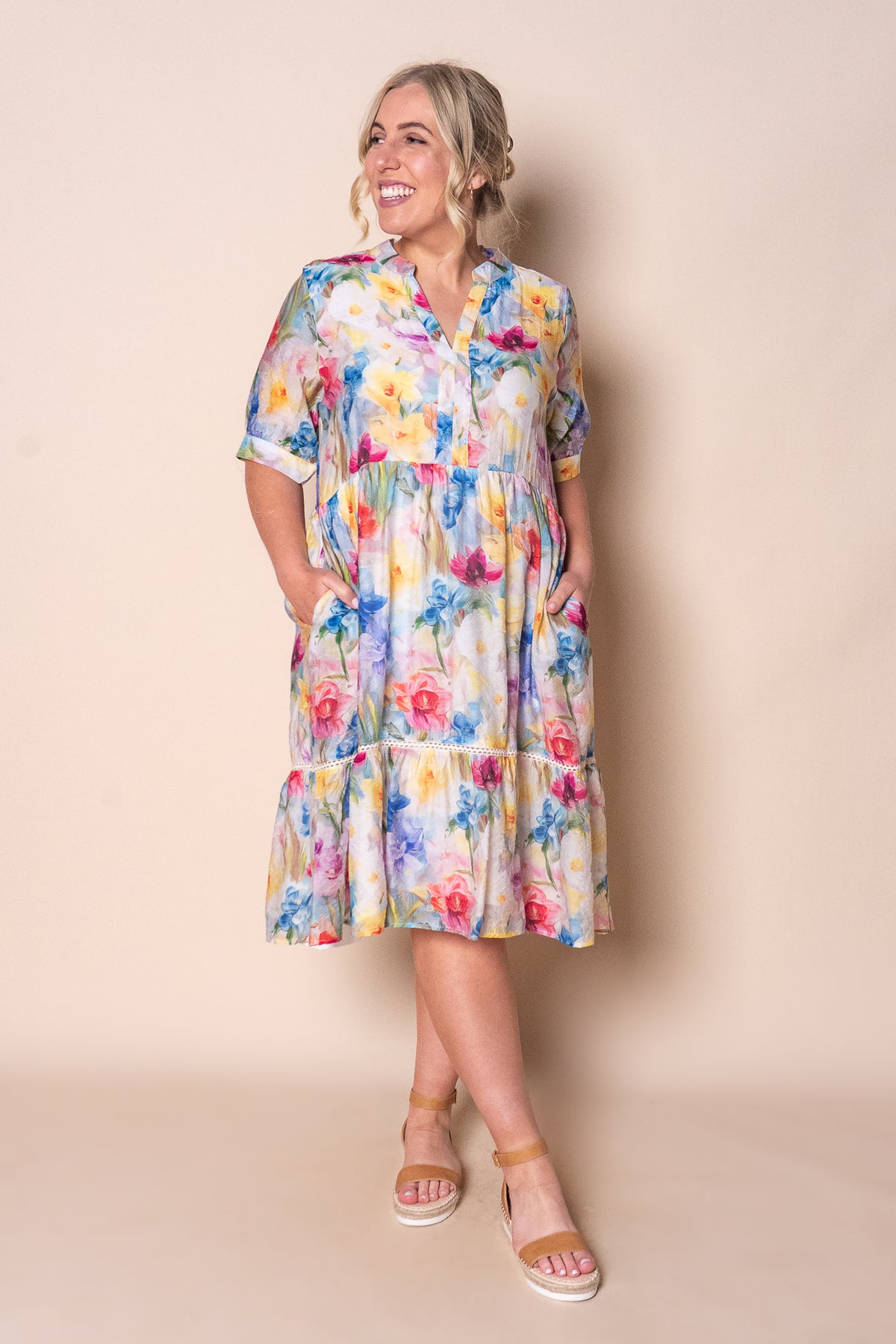 Posey Midi Dress in Multi