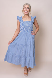 Agriella Dress in Blue Stripe