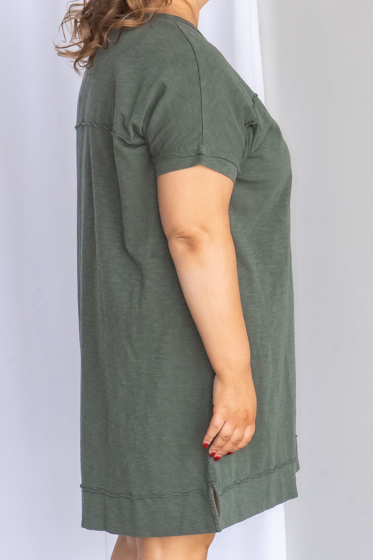 Allison Tee Dress in Khaki - Foxwood