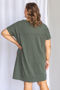 Allison Tee Dress in Khaki - Foxwood