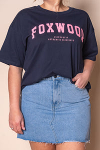 Interval Tee in Navy/Neon Pink - Foxwood