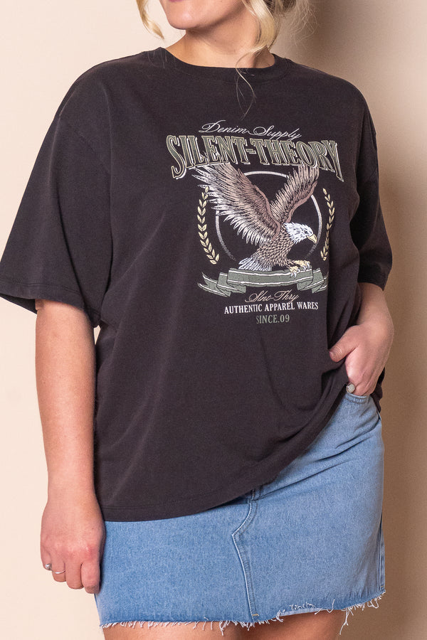 Airborne Tee in Washed Black - Silent Theory