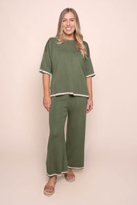 Harlina Knit Set in Olive Green