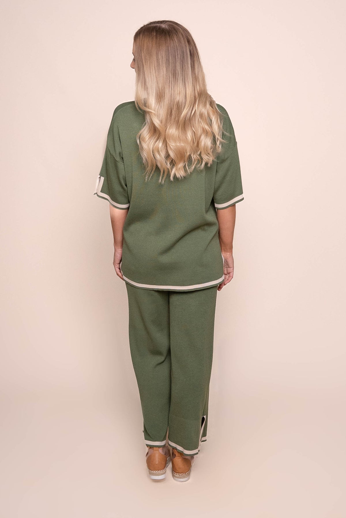 Harlina Knit Set in Olive Green