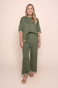 Harlina Knit Set in Olive Green