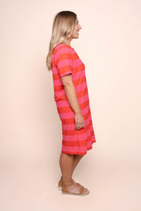 Spritz Stripe Dress in Tangelo/Pink Lemonade - Elm
