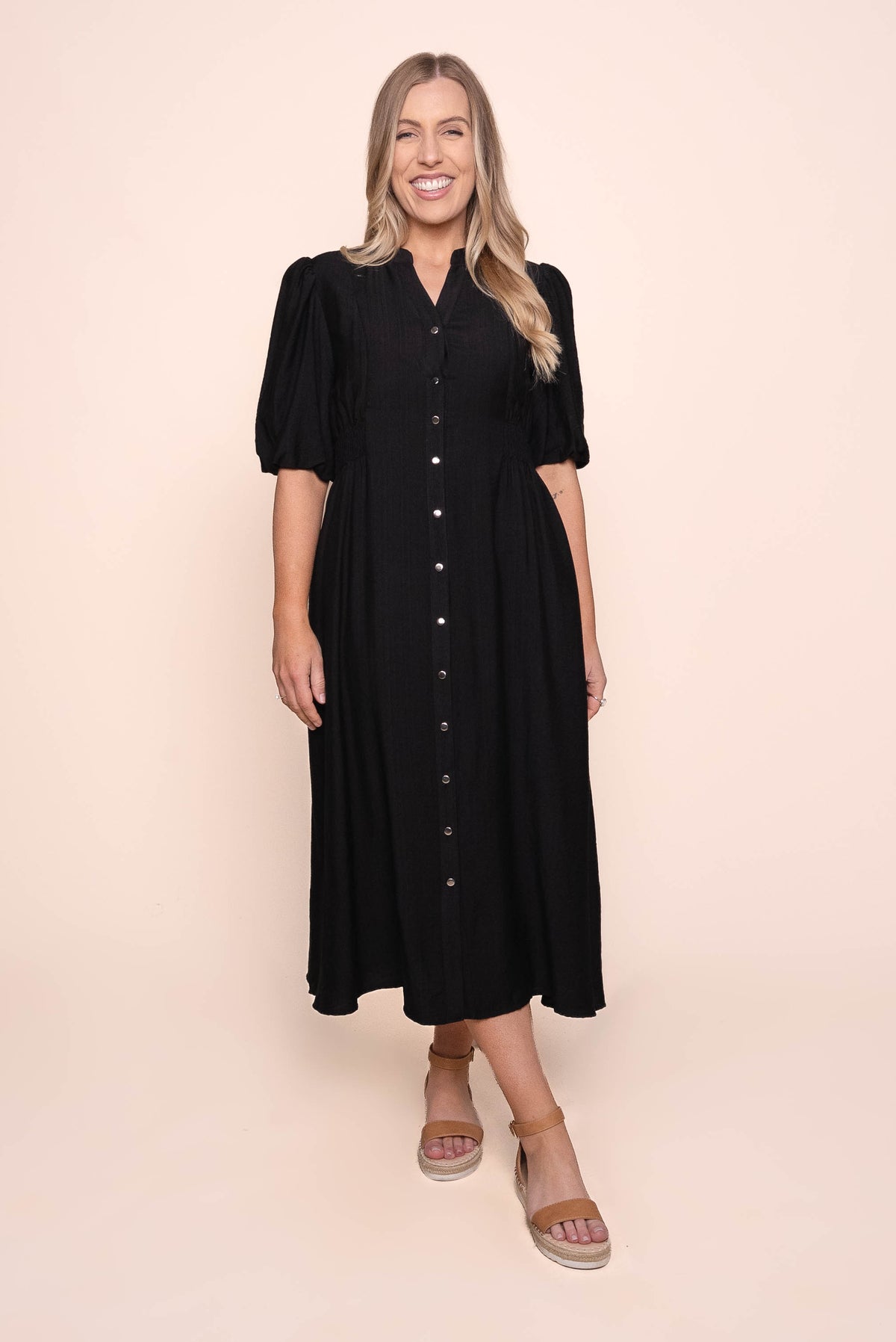 Emilie Midi Dress in Black