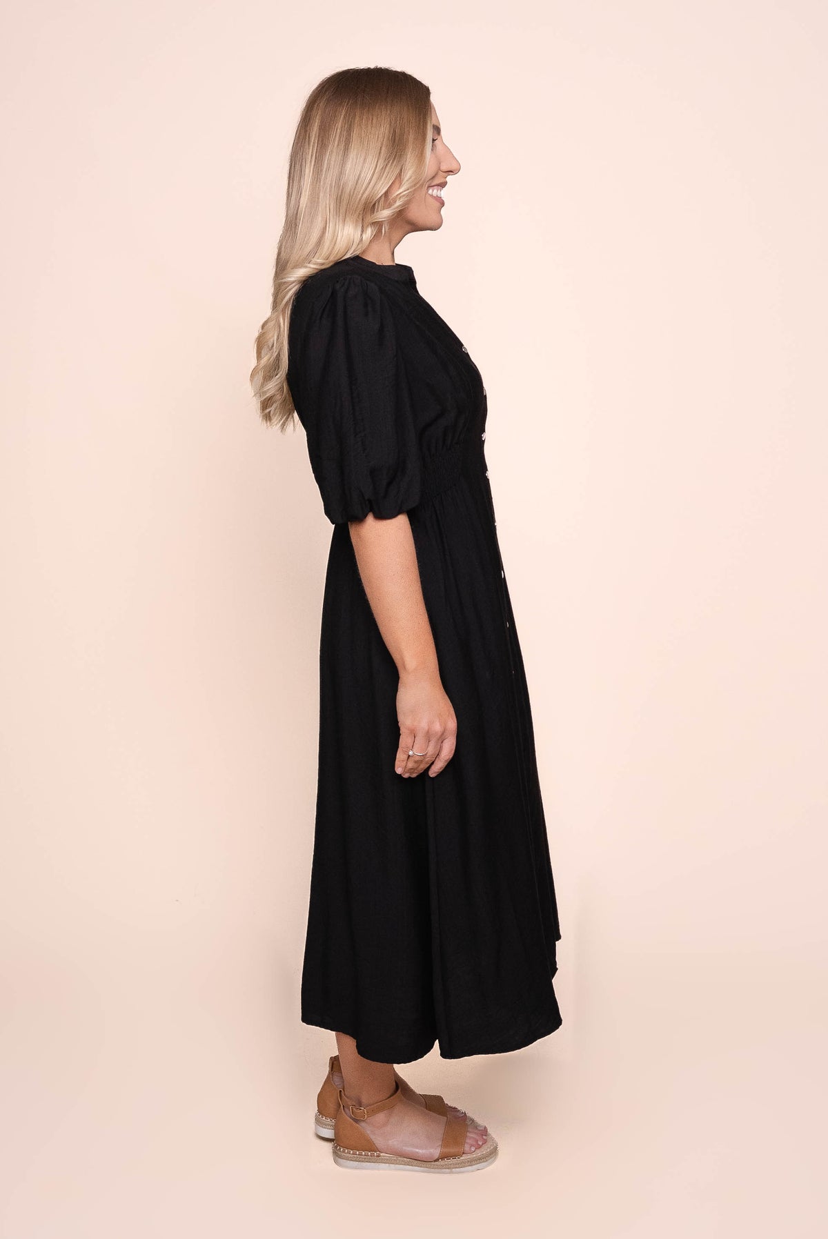 Emilie Midi Dress in Black