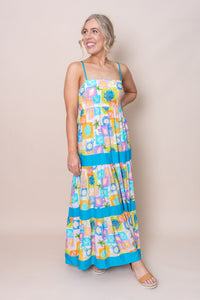 Zola Dress in Blue Multi