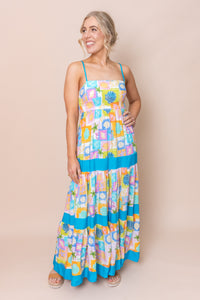 Zola Dress in Blue Multi