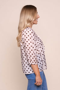 Kandi Polka Dot Top in Pink