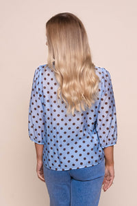 Kandi Polka Dot Top in Blue