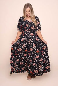 Zambi Floral Maxi Dress in Black