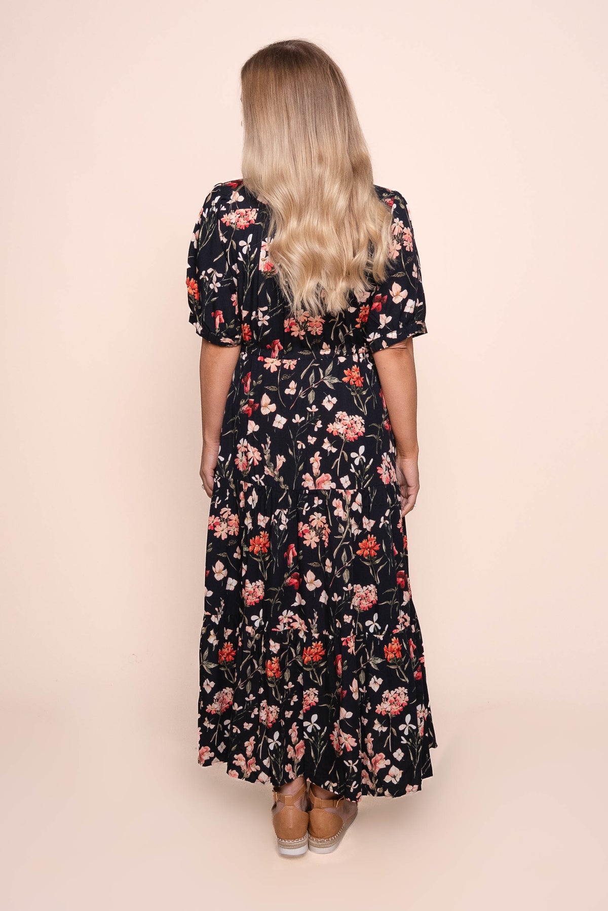 Zambi Floral Maxi Dress in Black
