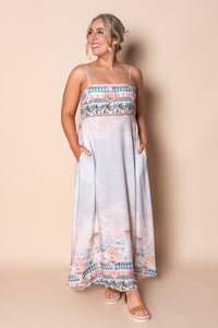 Tilly Grecian Maxi Dress in Pale Blue