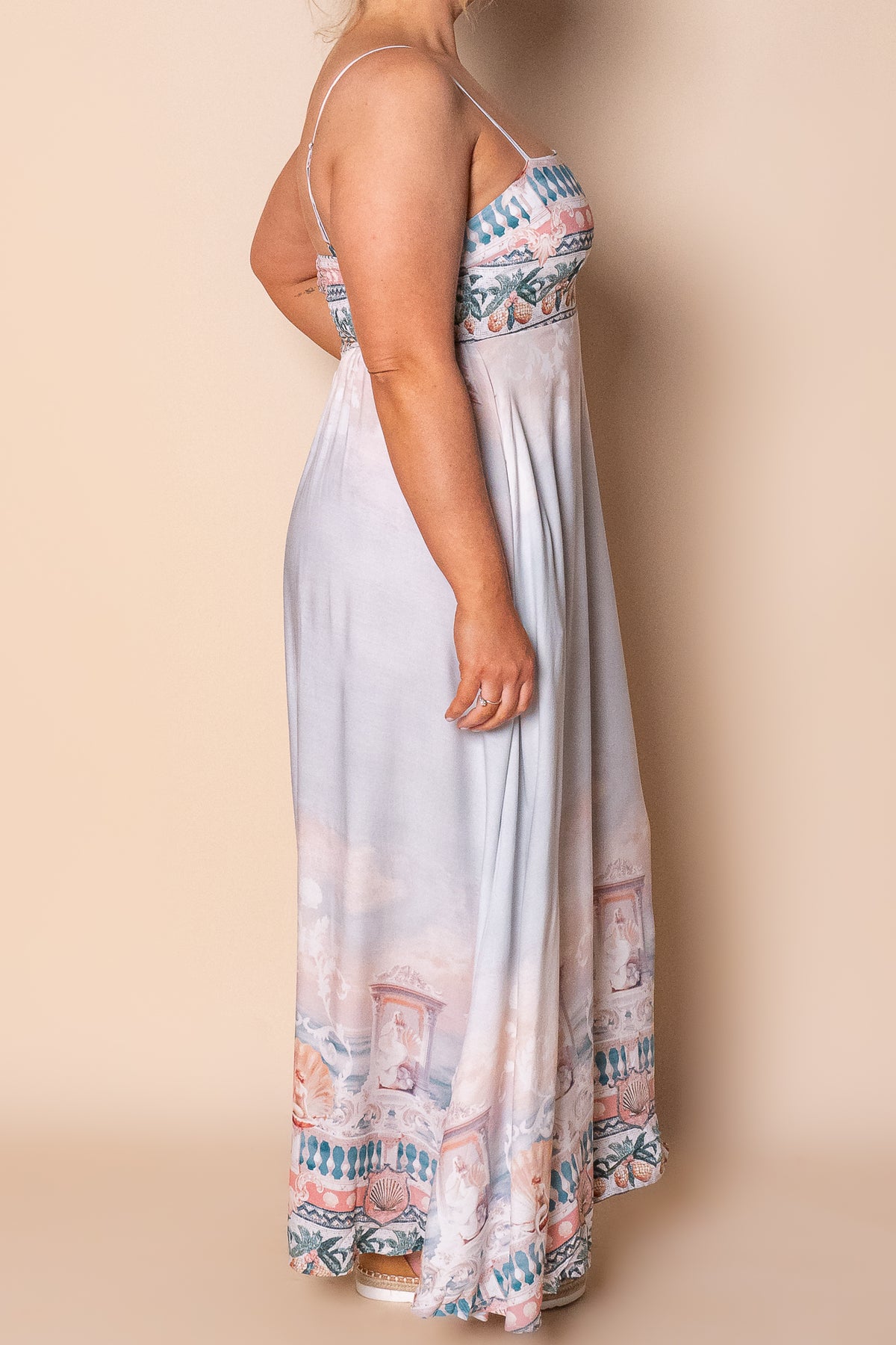 Tilly Grecian Maxi Dress in Pale Blue