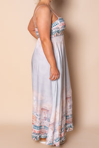 Tilly Grecian Maxi Dress in Pale Blue