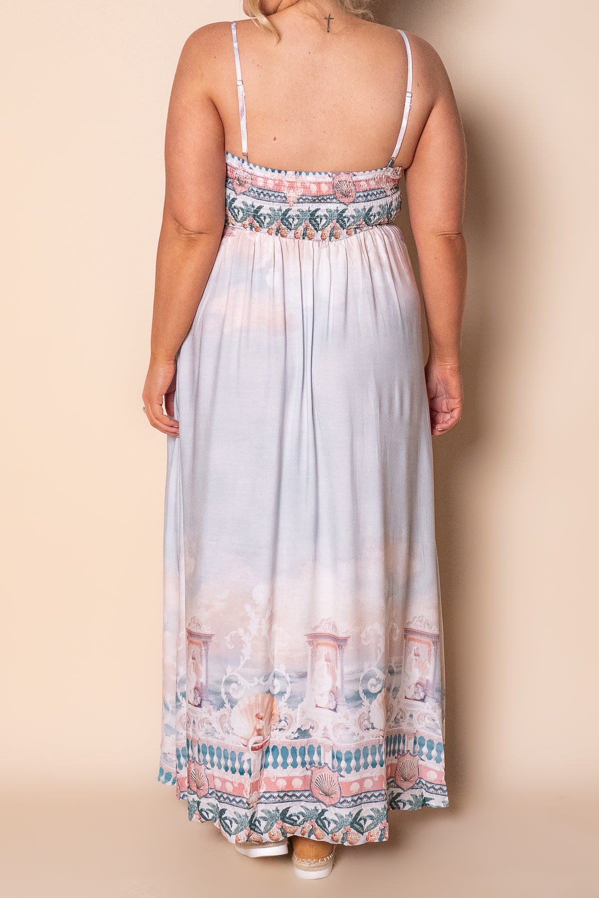 Tilly Grecian Maxi Dress in Pale Blue
