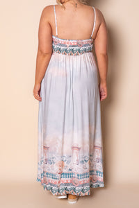 Tilly Grecian Maxi Dress in Pale Blue