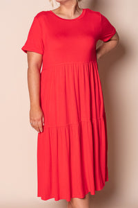 Pauline Midi Dress in Red
