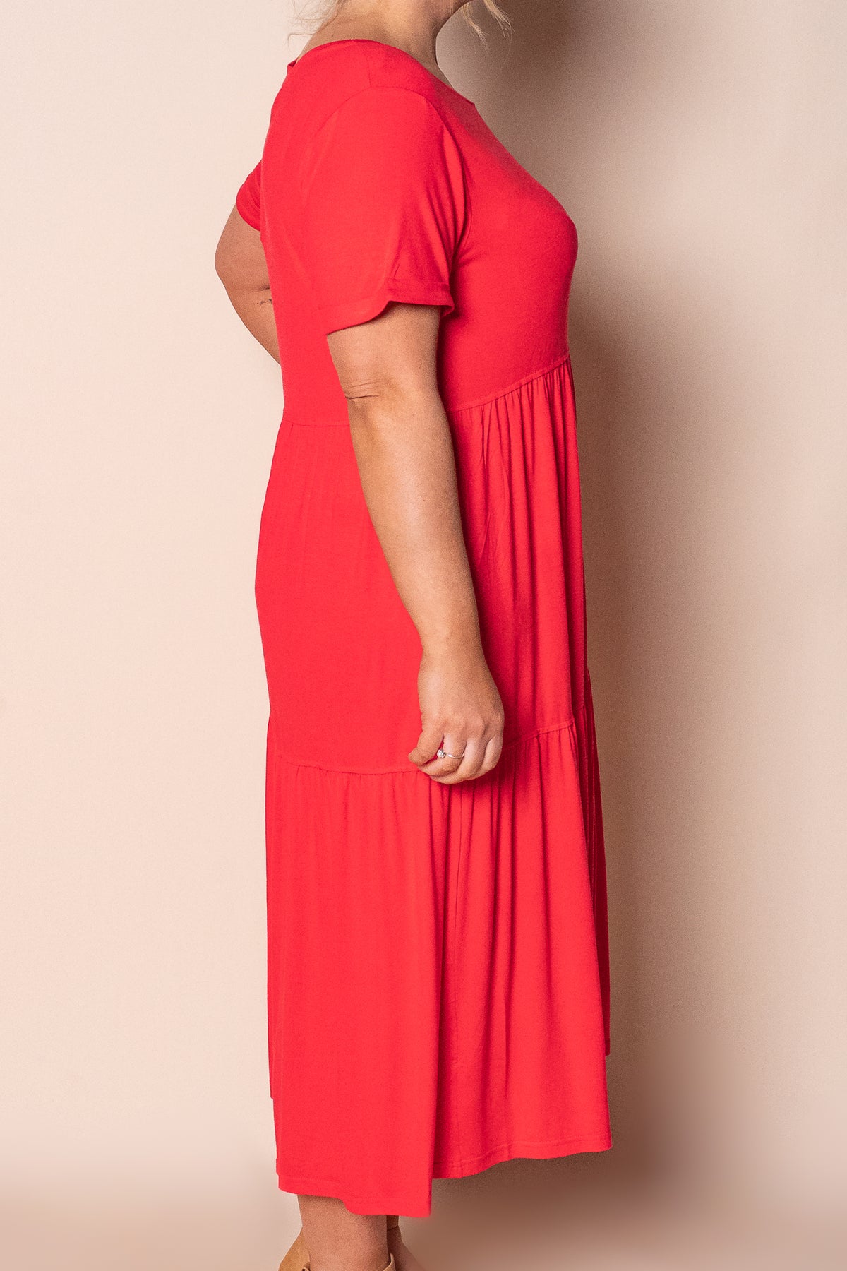 Pauline Midi Dress in Red