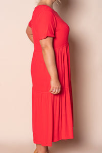Pauline Midi Dress in Red