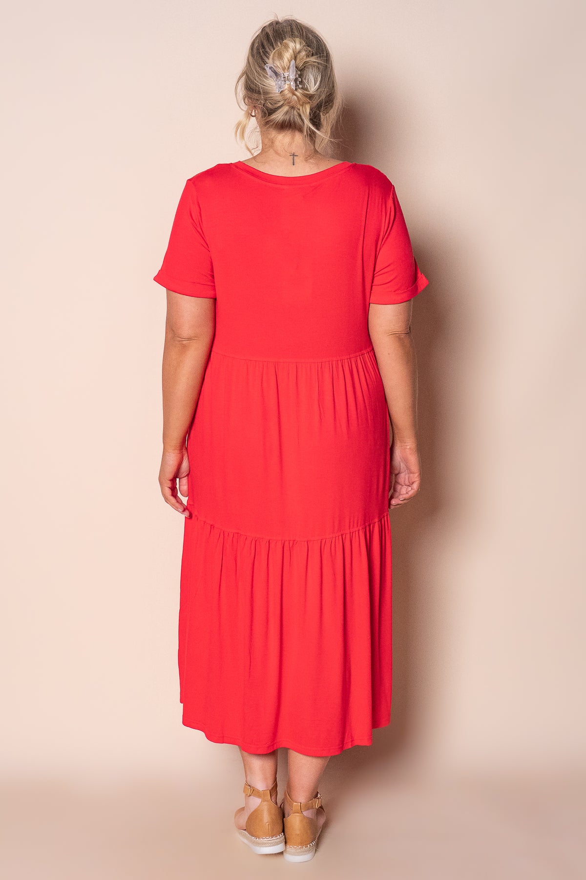 Pauline Midi Dress in Red