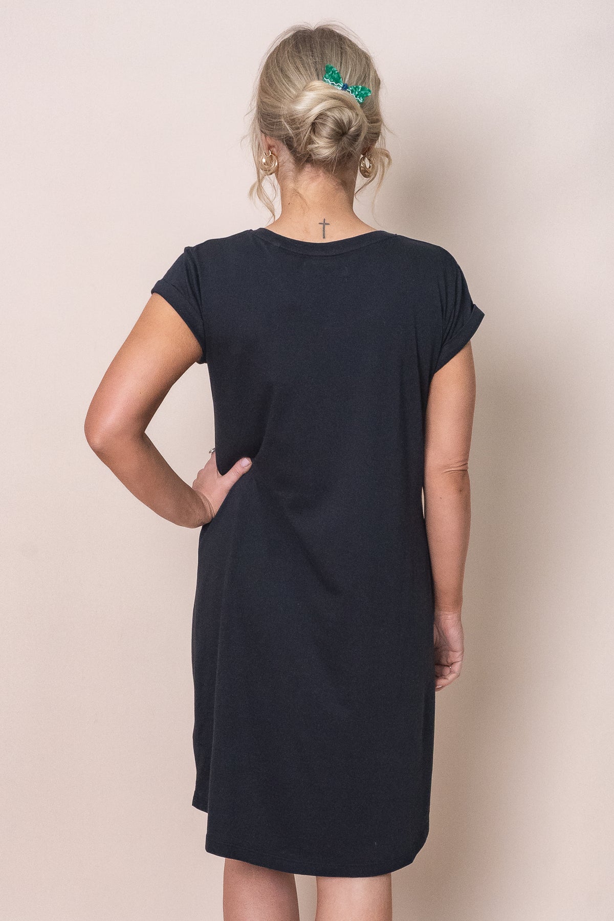 Manly Vee Dress in Black - Foxwood