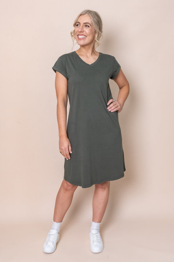 Manly Vee Dress in Khaki - Foxwood