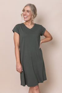 Manly Vee Dress in Khaki - Foxwood