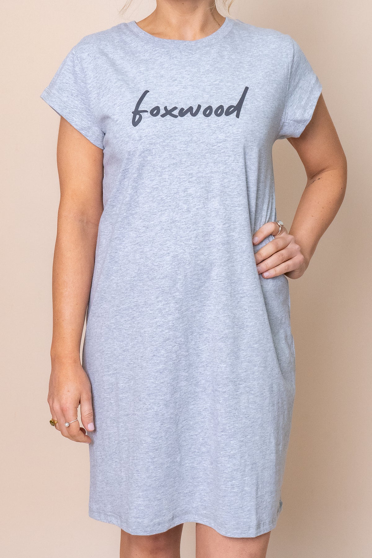 Signature Tee Dress in Grey Marle - Foxwood