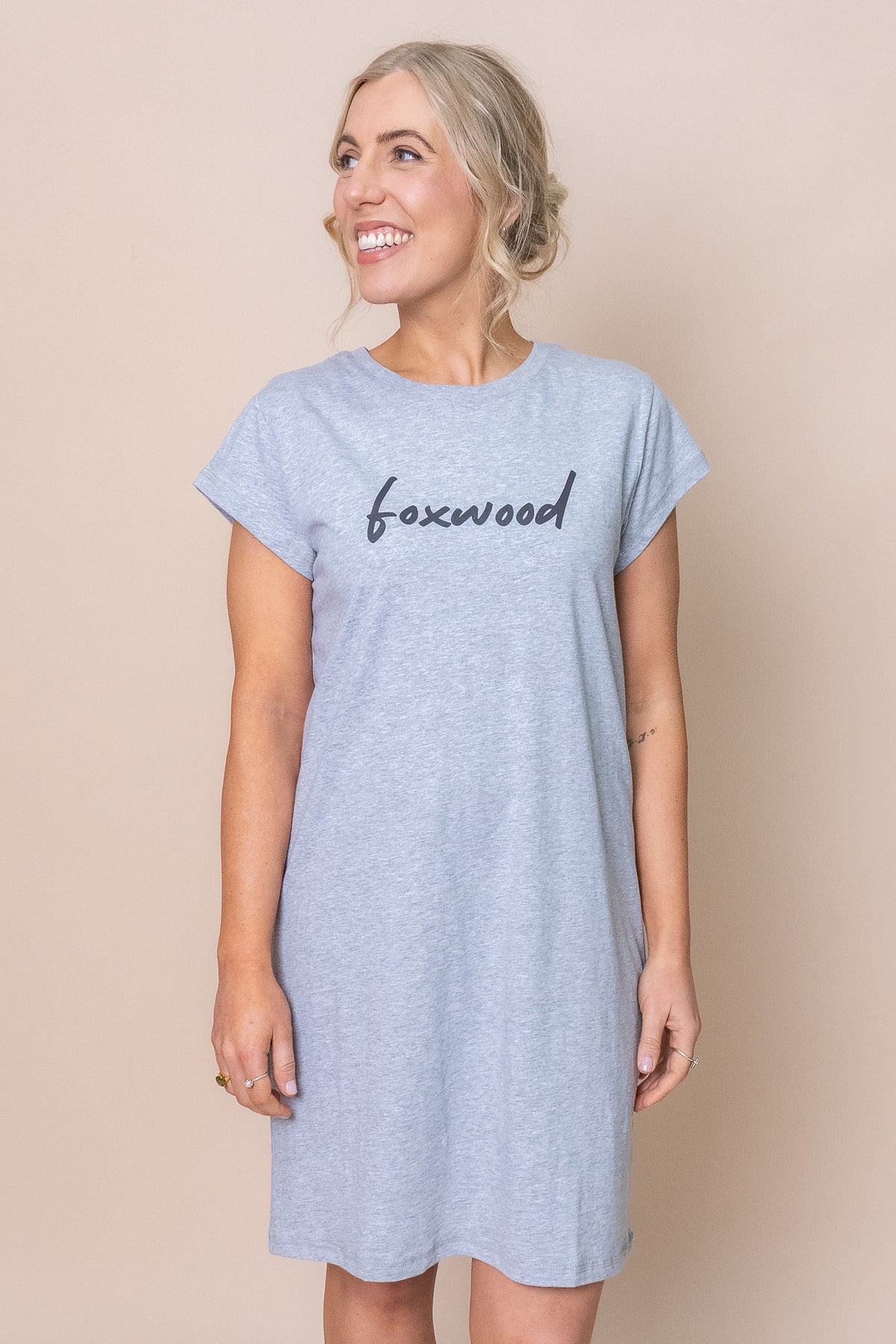 Signature Tee Dress in Grey Marle - Foxwood