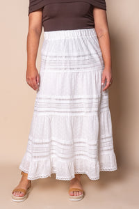 Skye Lace Maxi Skirt in White