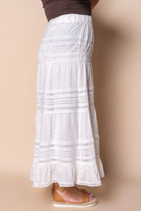Skye Lace Maxi Skirt in White