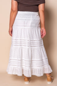 Skye Lace Maxi Skirt in White