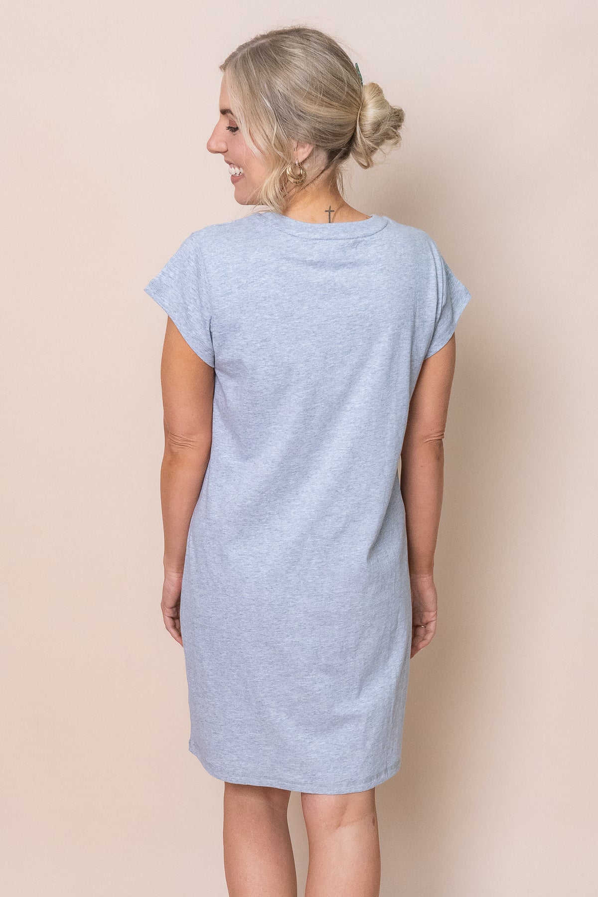 Signature Tee Dress in Grey Marle - Foxwood