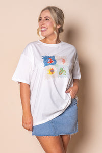 Tanya Animal Tee in Vintage White