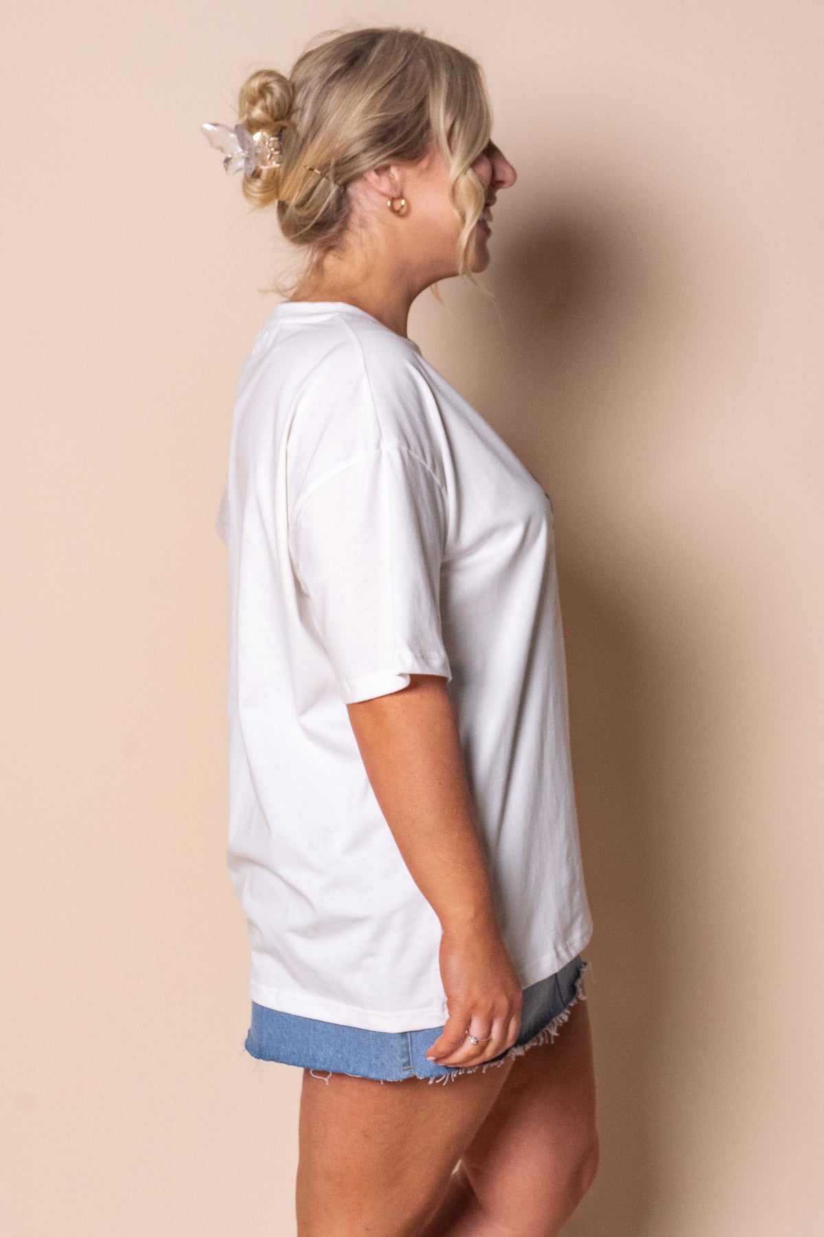 Tanya Animal Tee in Vintage White