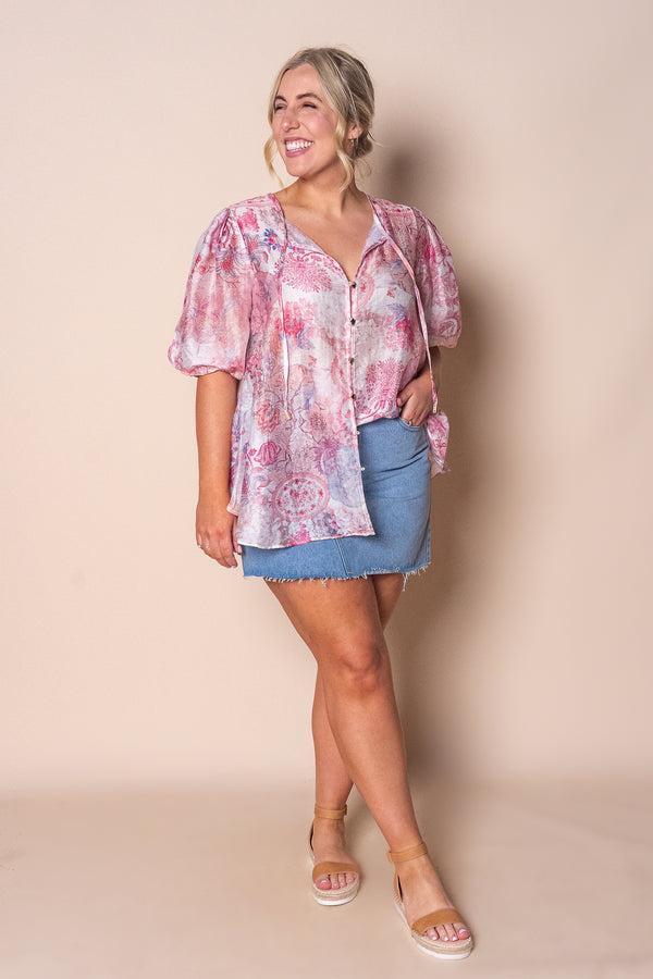 Rosanna Floral Top in Pink