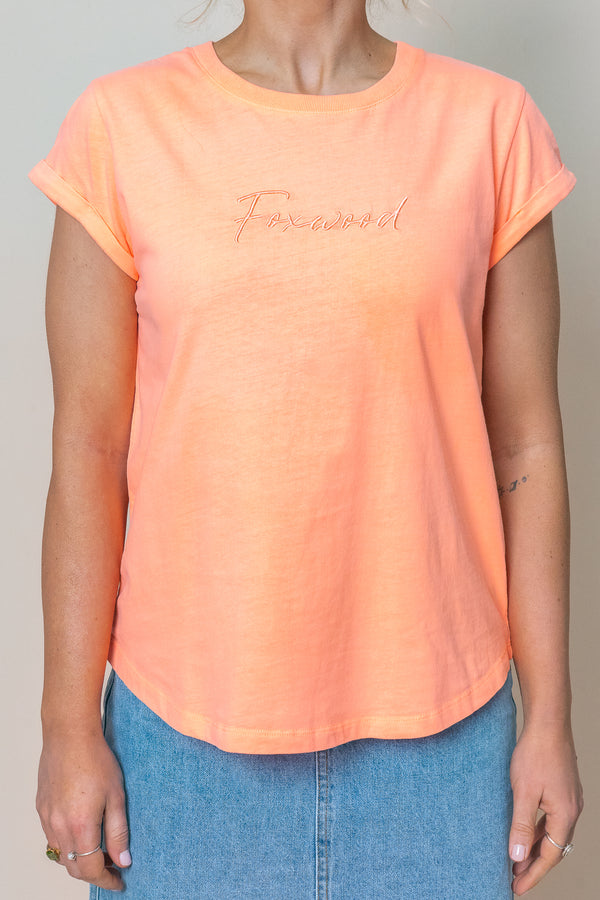 Signature Tee in Neon Peach - Foxwood