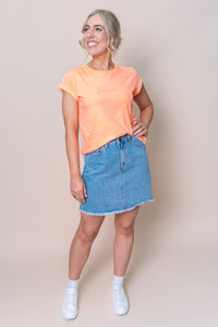 Signature Tee in Neon Peach - Foxwood